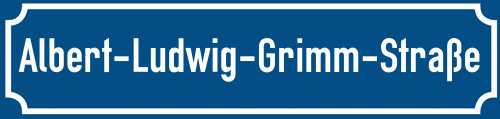 Straßenschild Albert-Ludwig-Grimm-Straße