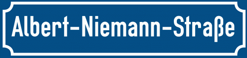 Straßenschild Albert-Niemann-Straße
