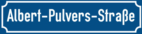 Straßenschild Albert-Pulvers-Straße