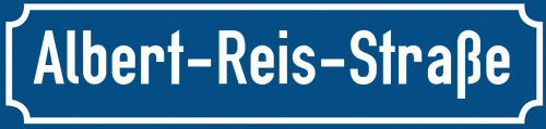 Straßenschild Albert-Reis-Straße