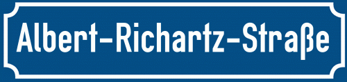Straßenschild Albert-Richartz-Straße zum kostenlosen Download