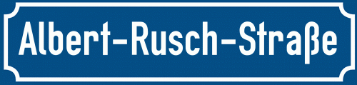 Straßenschild Albert-Rusch-Straße