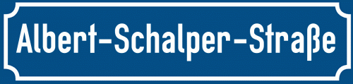 Straßenschild Albert-Schalper-Straße
