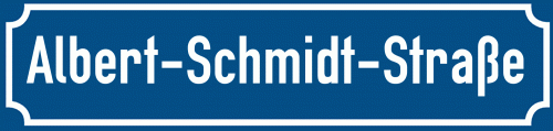 Straßenschild Albert-Schmidt-Straße