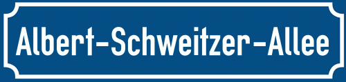 Straßenschild Albert-Schweitzer-Allee
