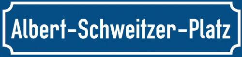 Straßenschild Albert-Schweitzer-Platz