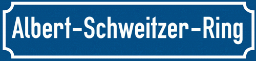 Straßenschild Albert-Schweitzer-Ring
