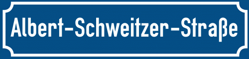 Straßenschild Albert-Schweitzer-Straße