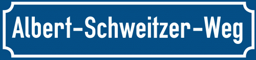 Straßenschild Albert-Schweitzer-Weg