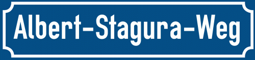 Straßenschild Albert-Stagura-Weg