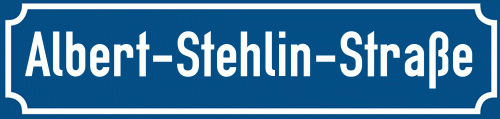 Straßenschild Albert-Stehlin-Straße