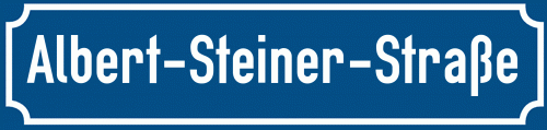 Straßenschild Albert-Steiner-Straße
