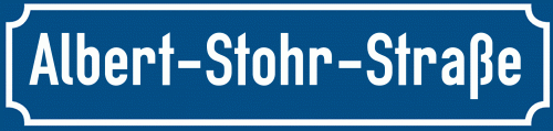 Straßenschild Albert-Stohr-Straße