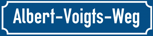 Straßenschild Albert-Voigts-Weg