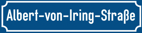 Straßenschild Albert-von-Iring-Straße zum kostenlosen Download