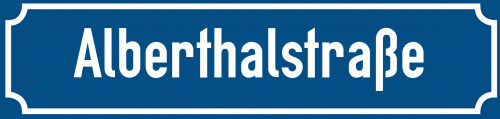 Straßenschild Alberthalstraße zum kostenlosen Download