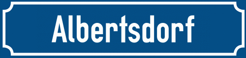 Straßenschild Albertsdorf