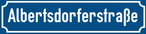 Straßenschild Albertsdorferstraße