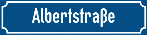 Straßenschild Albertstraße zum kostenlosen Download
