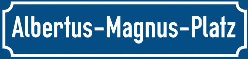 Straßenschild Albertus-Magnus-Platz