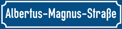 Straßenschild Albertus-Magnus-Straße zum kostenlosen Download