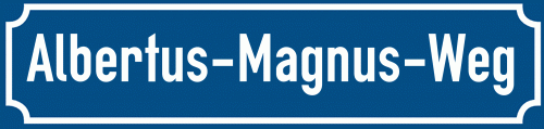 Straßenschild Albertus-Magnus-Weg