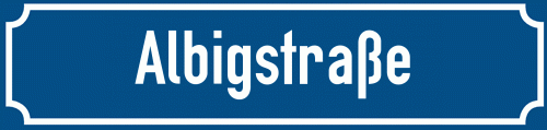 Straßenschild Albigstraße