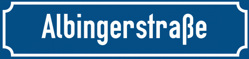 Straßenschild Albingerstraße