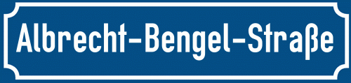 Straßenschild Albrecht-Bengel-Straße zum kostenlosen Download