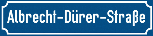 Straßenschild Albrecht-Dürer-Straße zum kostenlosen Download