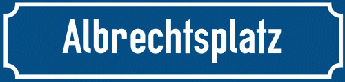 Straßenschild Albrechtsplatz zum kostenlosen Download