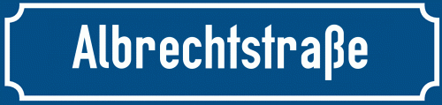 Straßenschild Albrechtstraße zum kostenlosen Download