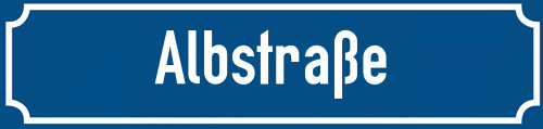 Straßenschild Albstraße zum kostenlosen Download