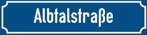 Straßenschild Albtalstraße