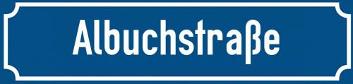 Straßenschild Albuchstraße