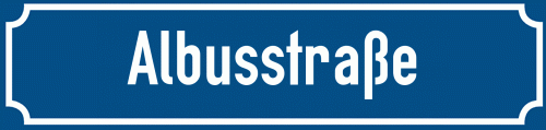Straßenschild Albusstraße