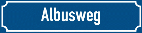 Straßenschild Albusweg