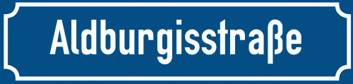 Straßenschild Aldburgisstraße