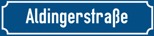 Straßenschild Aldingerstraße