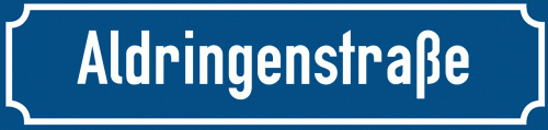 Straßenschild Aldringenstraße zum kostenlosen Download