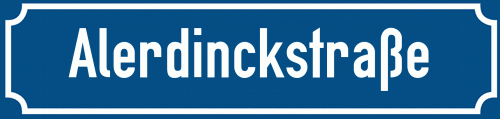 Straßenschild Alerdinckstraße zum kostenlosen Download