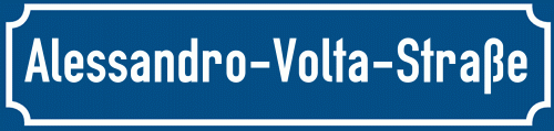 Straßenschild Alessandro-Volta-Straße