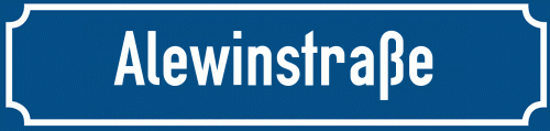 Straßenschild Alewinstraße