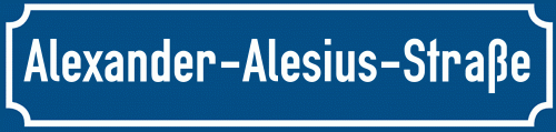 Straßenschild Alexander-Alesius-Straße