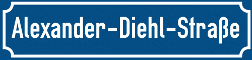 Straßenschild Alexander-Diehl-Straße