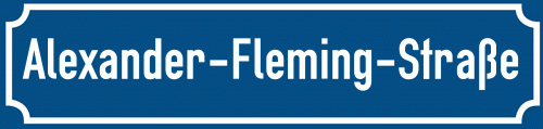 Straßenschild Alexander-Fleming-Straße