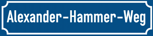 Straßenschild Alexander-Hammer-Weg