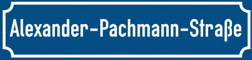 Straßenschild Alexander-Pachmann-Straße