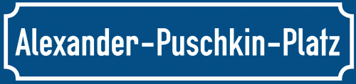 Straßenschild Alexander-Puschkin-Platz