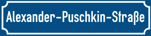 Straßenschild Alexander-Puschkin-Straße zum kostenlosen Download